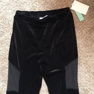 Velvet leggings w mesh